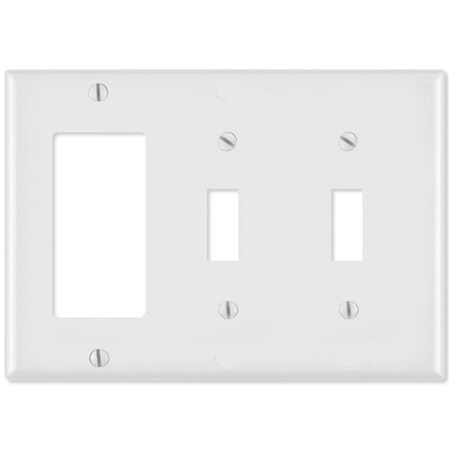 Leviton Leviton LV80421x-LV80421W Combination Wallplate; 1 Decora and 2 Toggle; White LV80421x : LV80421W